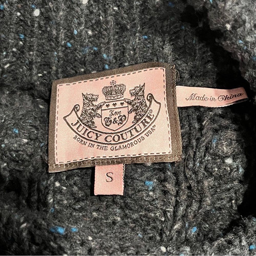 Juicy Couture Wool/Cashmere Chunky Marled Cable Knit Long Cardigan Size Small - Picture 6 of 8